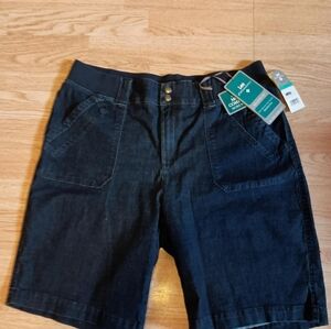 Lee Women's Black-Dark Blue Stretch Denim Shorts And Brown Shorts